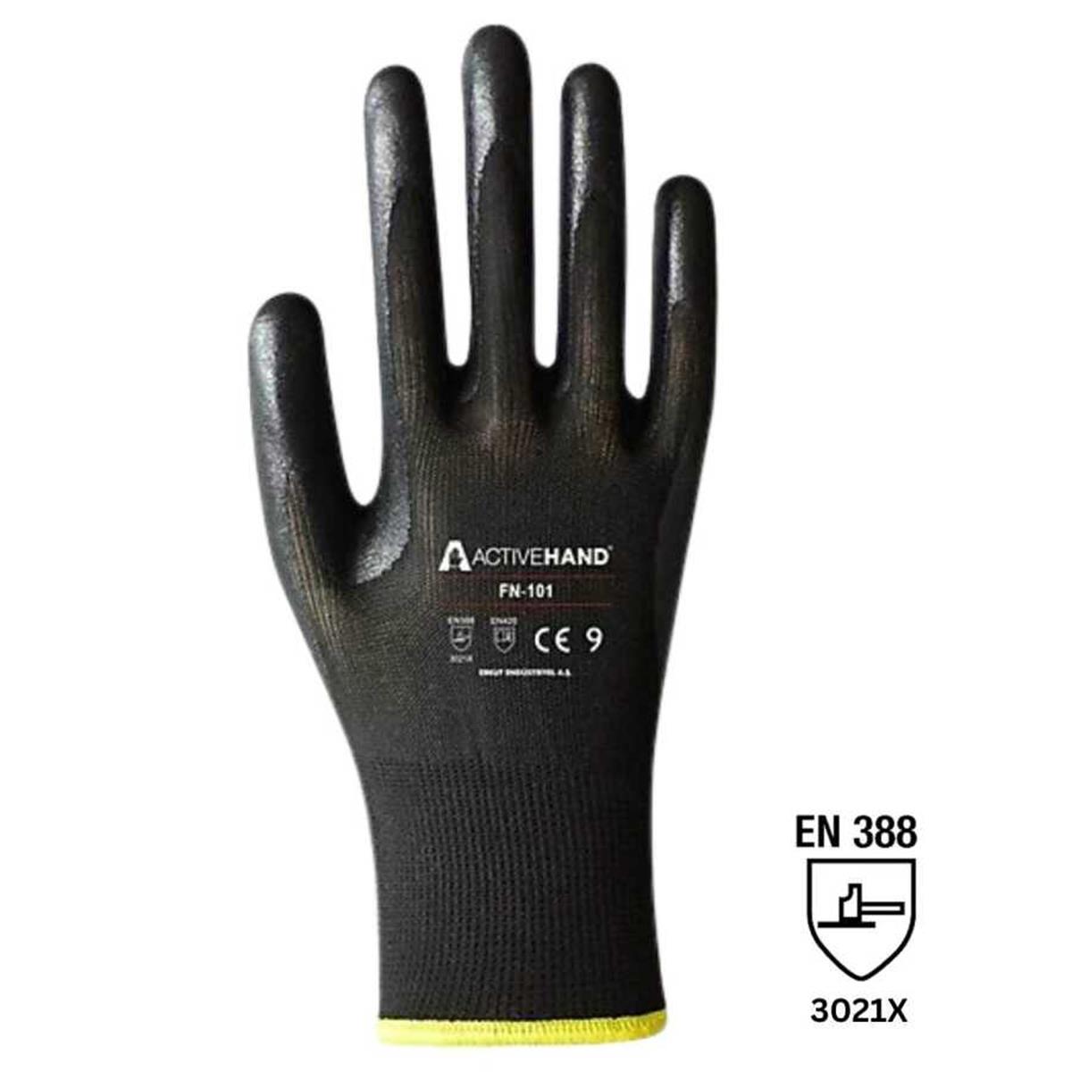 Activehand NT-101 Siyah Nitril Eldiven 7 