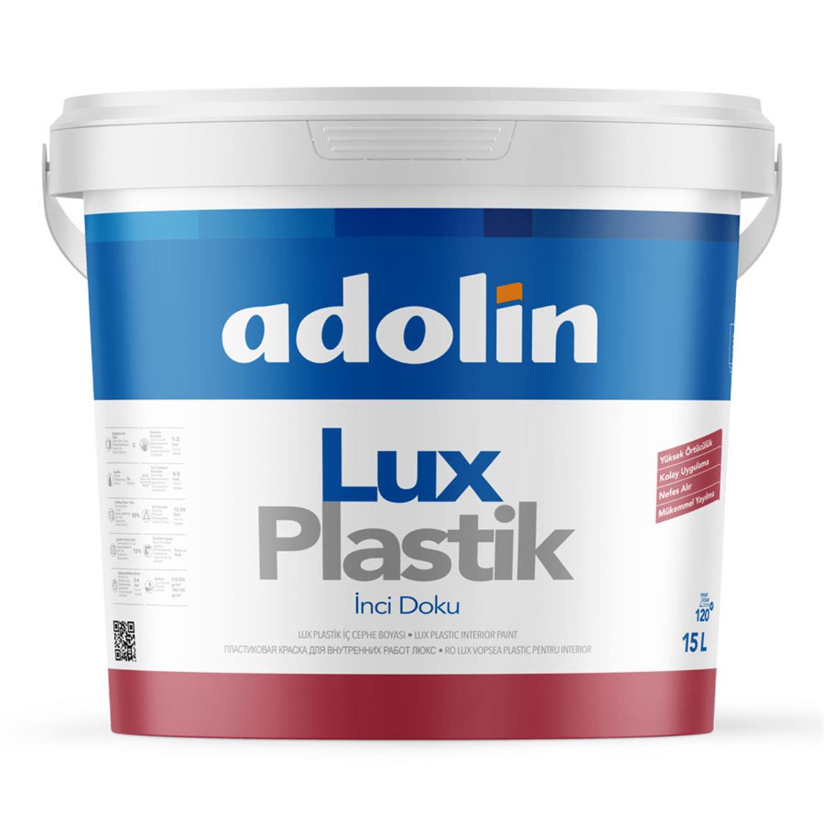Adolin Lux Plastik İnce Boya Mat Beyaz 15 KG