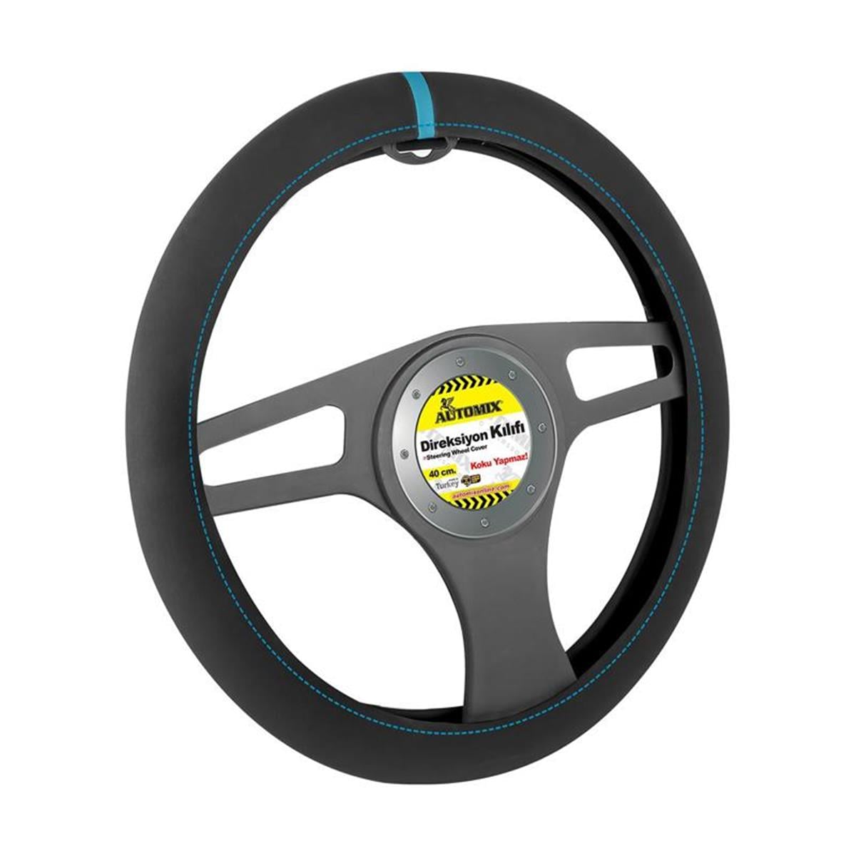 Automix Direksiyon Kılıfı Alcantara Tek Çiz.Mavi