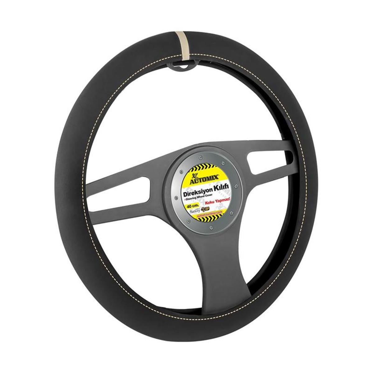 Automix Direksiyon Kılıfı Alcantara Tek Çiz.Krem