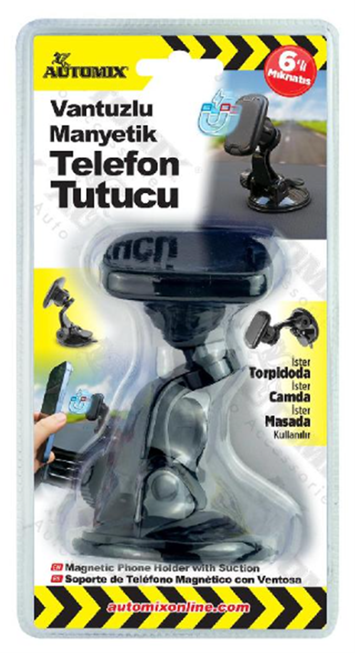 Automix Vantuzlu Manyetik Telefon Tutucu