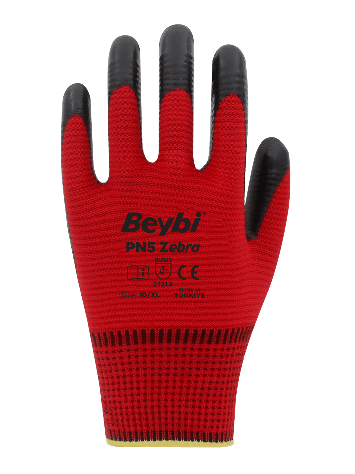 Beybi PN5 Zebra Eldiven Kırmızı-Siyah 10 