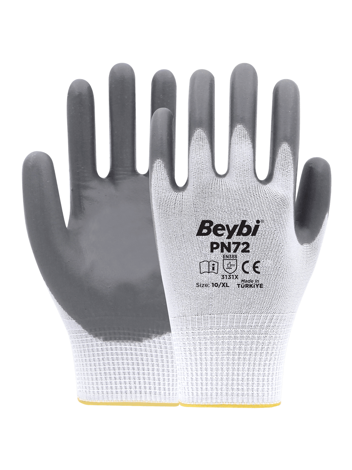 Beybi PN72 Nitril Eldiven Gri 10 
