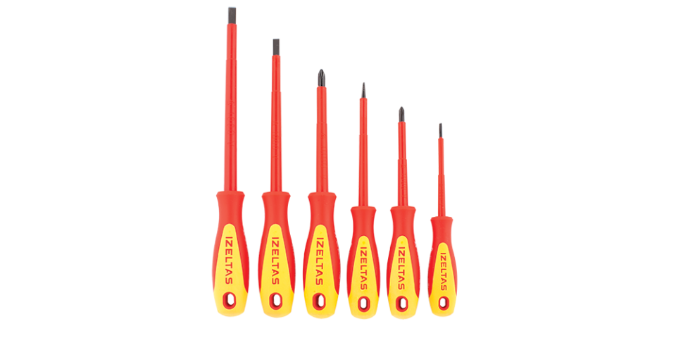 İzeltaş 1000V İzoleli Elektrikçi Tornavida Seti 6 Parça