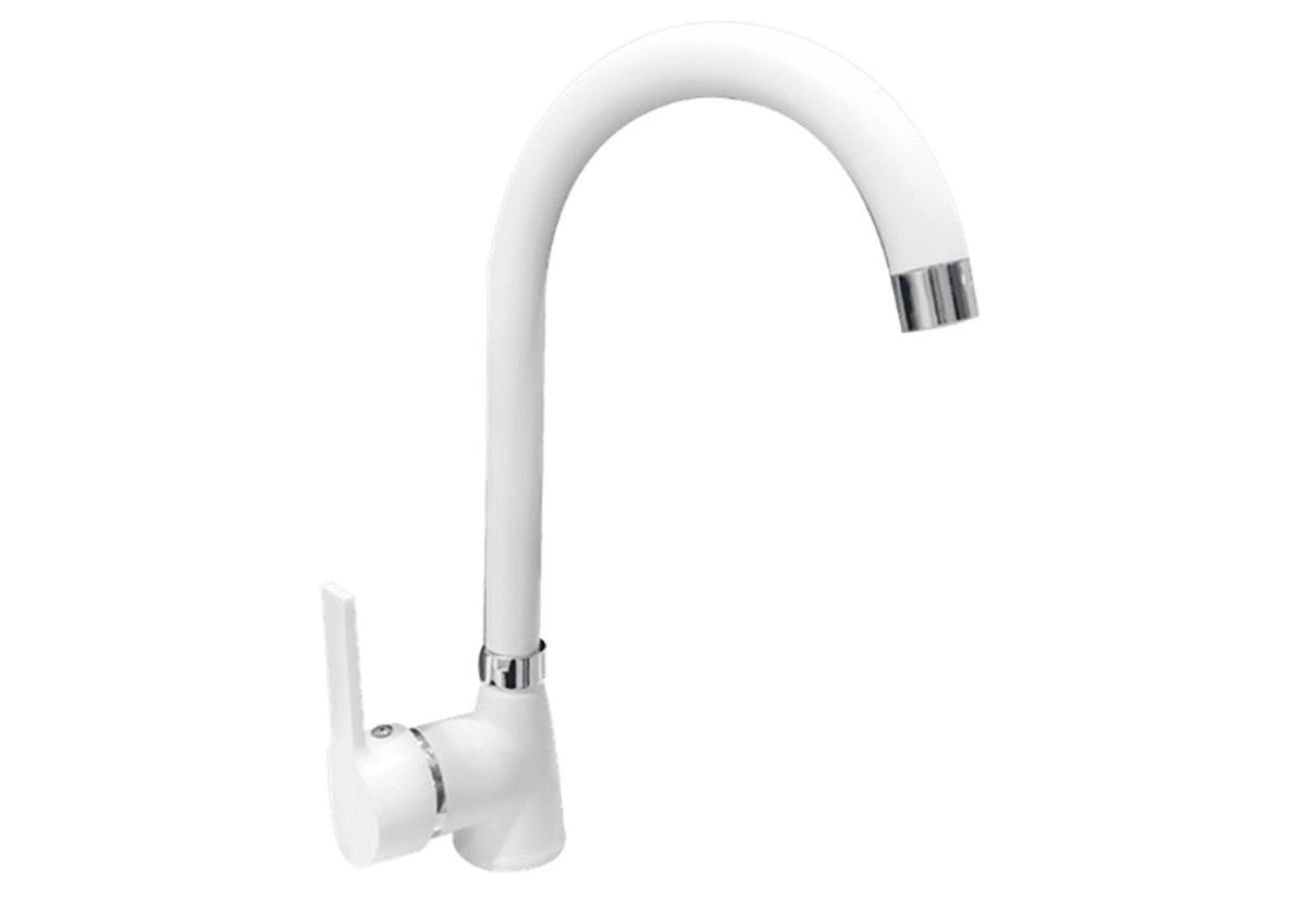 Lara Beyaz İnci Mix Kuğu Lavabo Bataryası