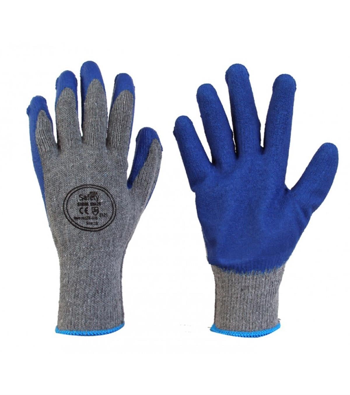Max Safety LTX-010 Mavi-Gri Lateks Eldiven  
