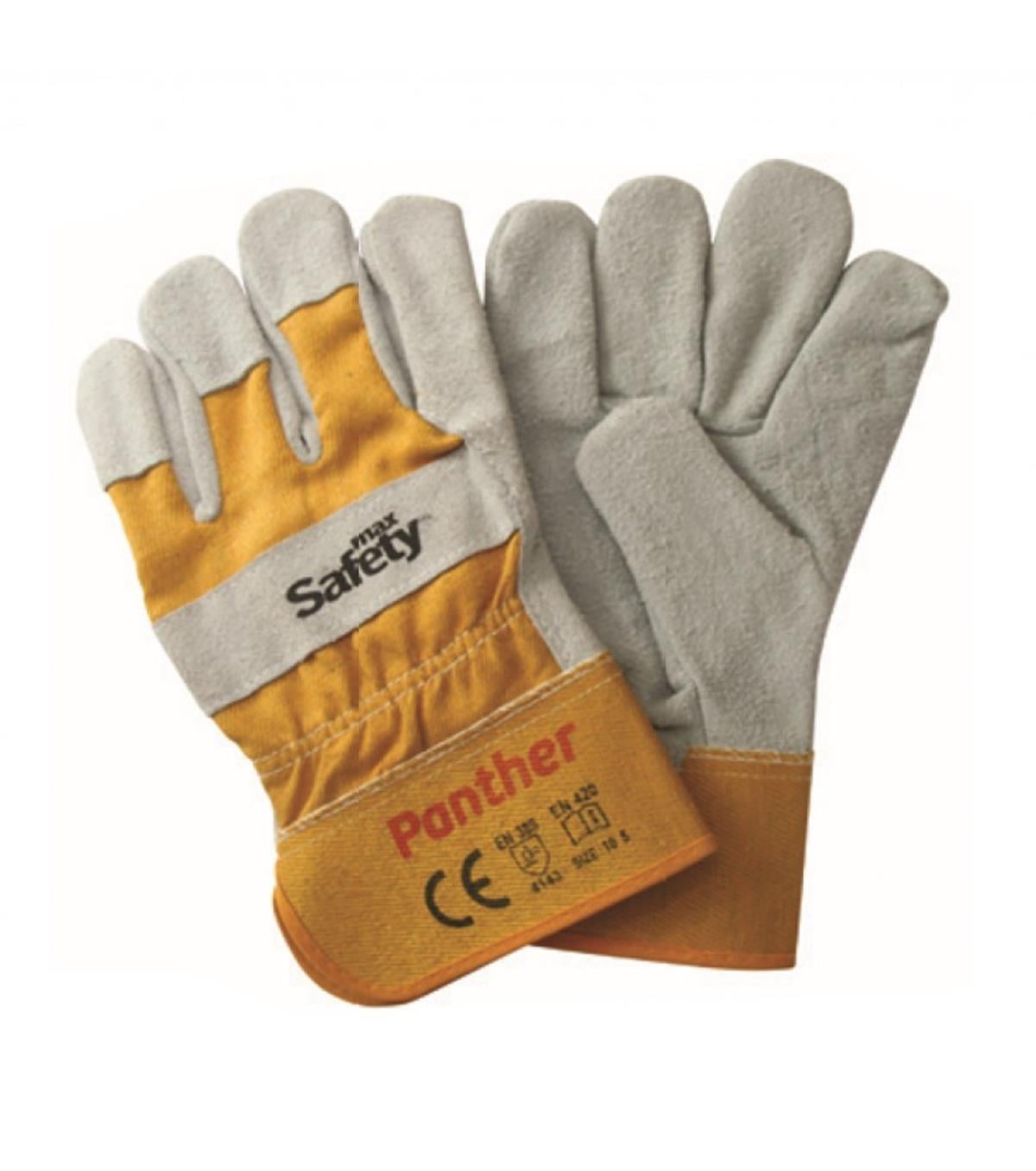 Max Safety Panter Sarı Deri Montaj Eldiveni  