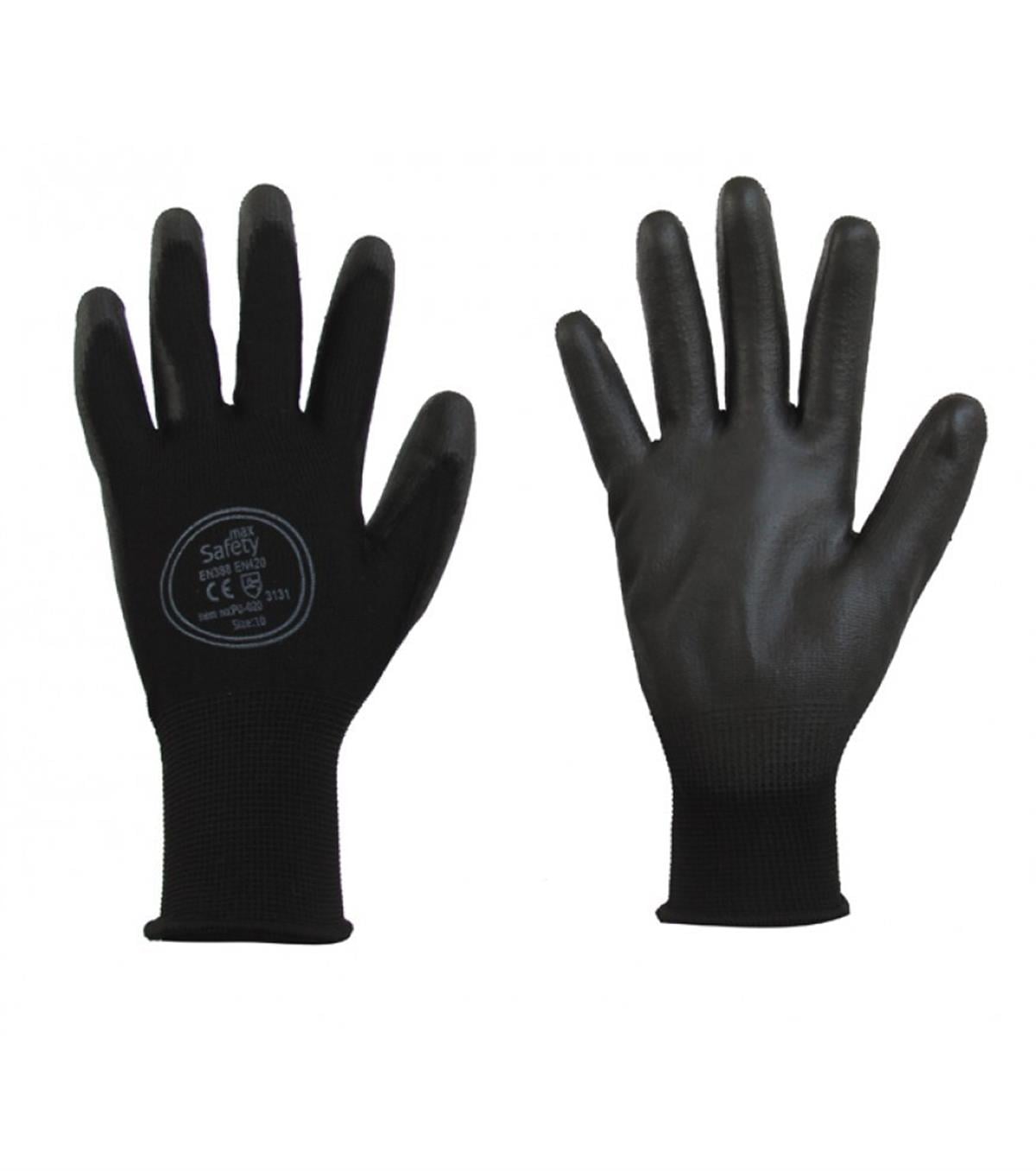 Max Safety PU-020 Siyah Montaj Eldiveni 8 