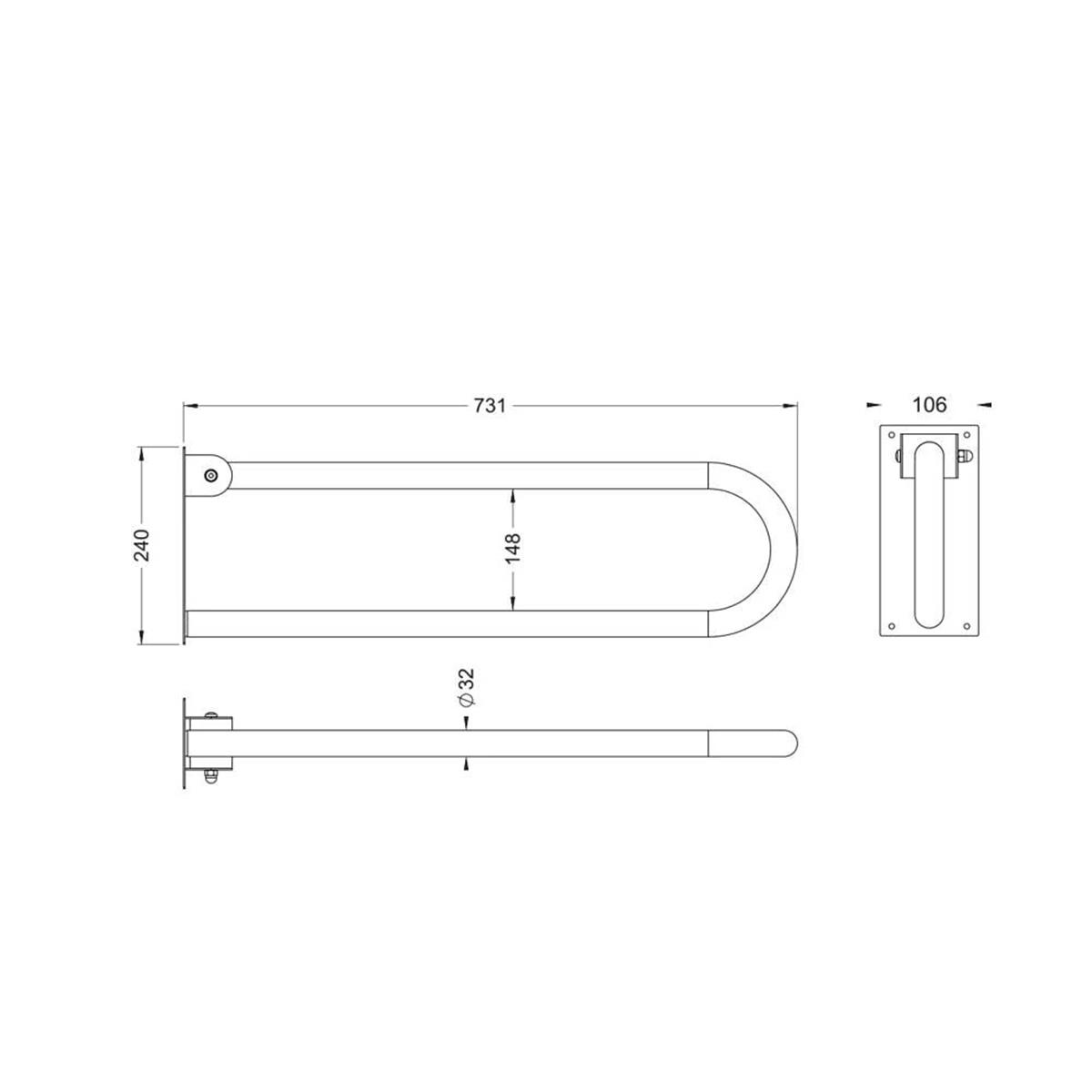 Maxiflow Mafsallı Standart Tutunma Barı Paslanmaz