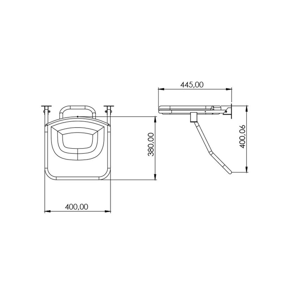 Maxiflow Plastik Engelli Duş Oturağı Krom