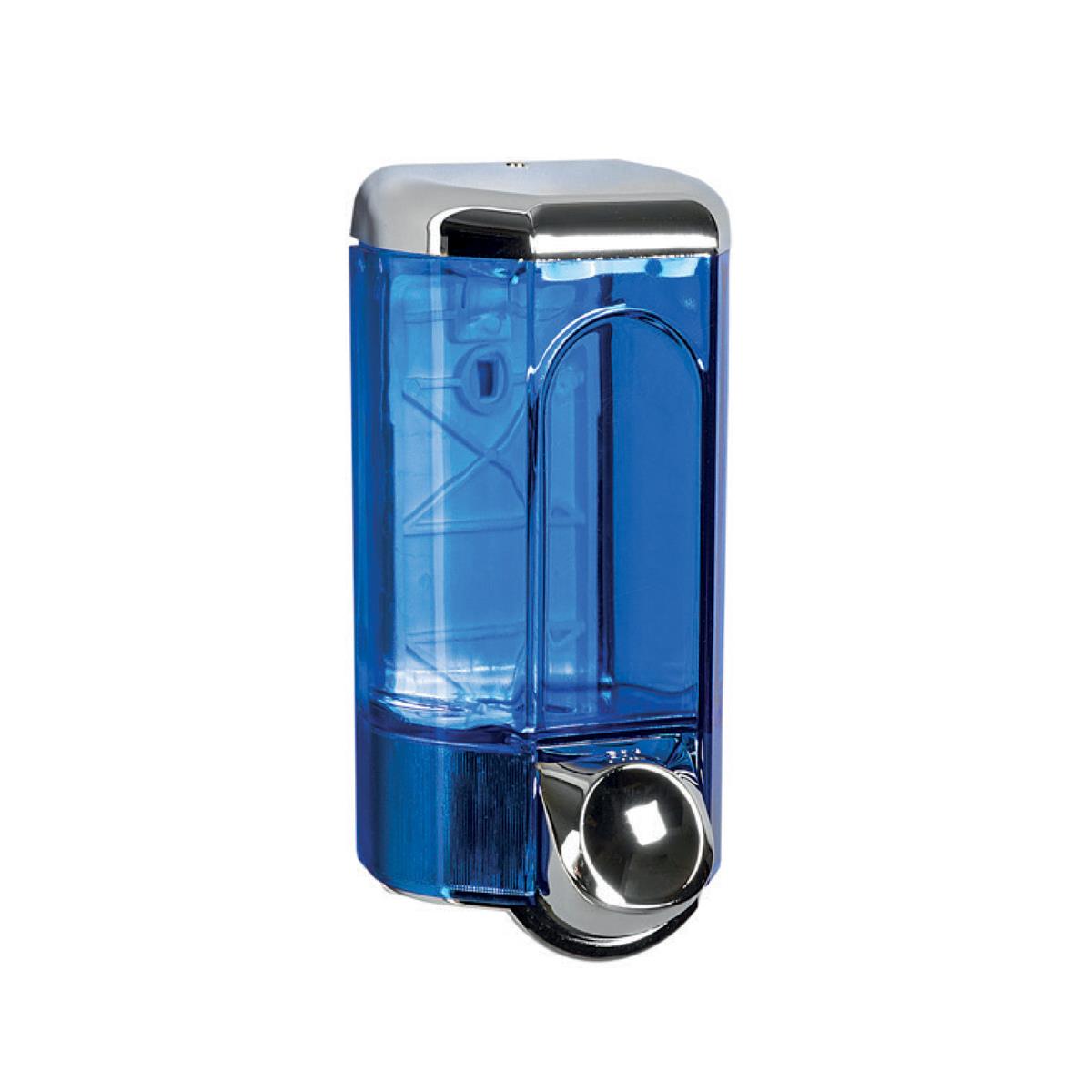 Maxiflow Plastik Sıvı Sabun ve Şampuan Verici (Krom-Şeffaf Mavi) 600 ML