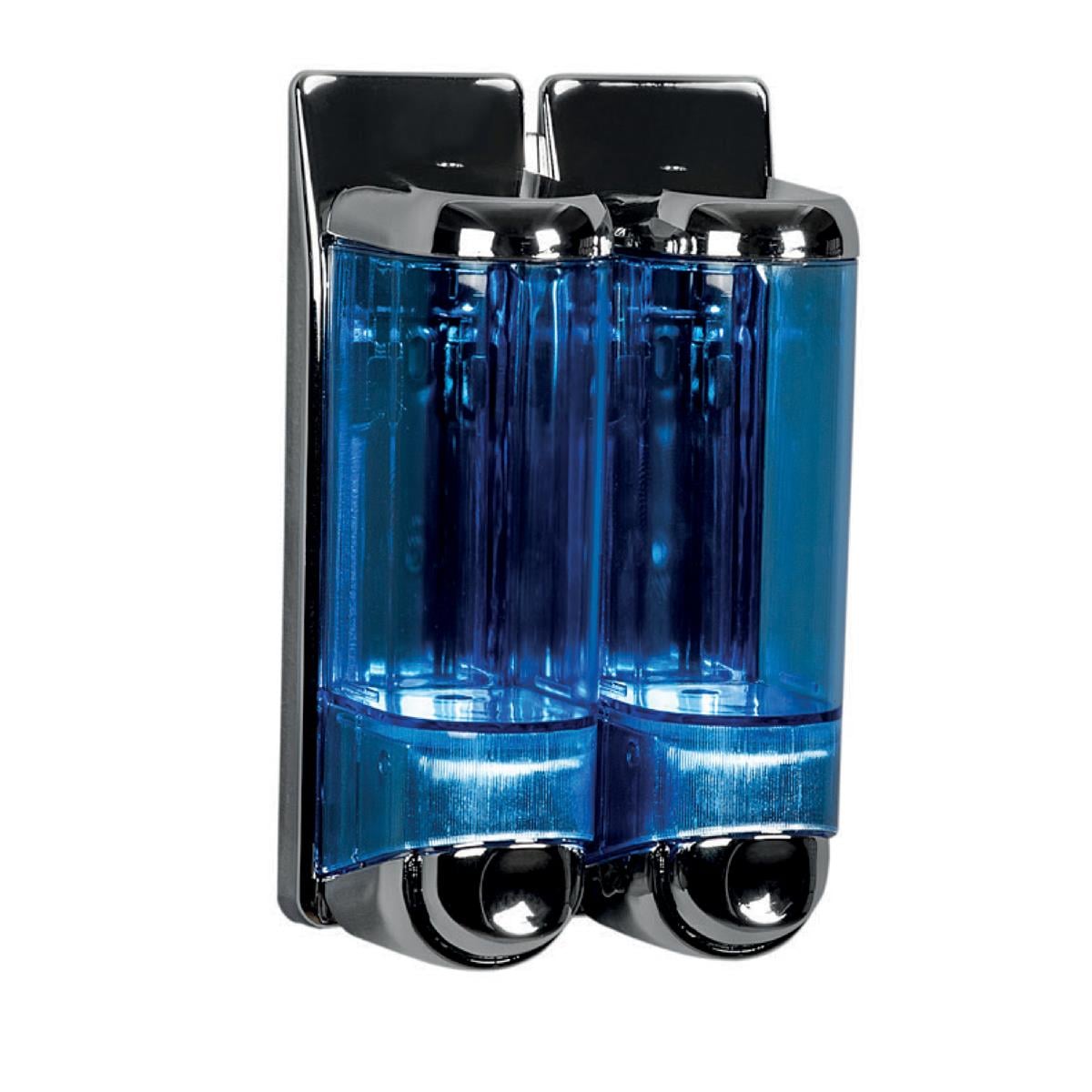 Maxiflow Sıvı Sabun ve Şampuan Verici 2'li 250 ML Krom/Şeffaf Mavi
