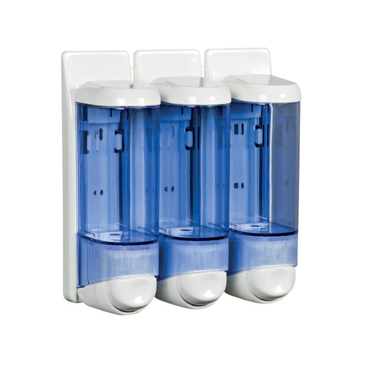 Maxiflow Sıvı Sabun ve Şampuan Verici 3'lü 250 ML Beyaz/Şeffaf Mavi