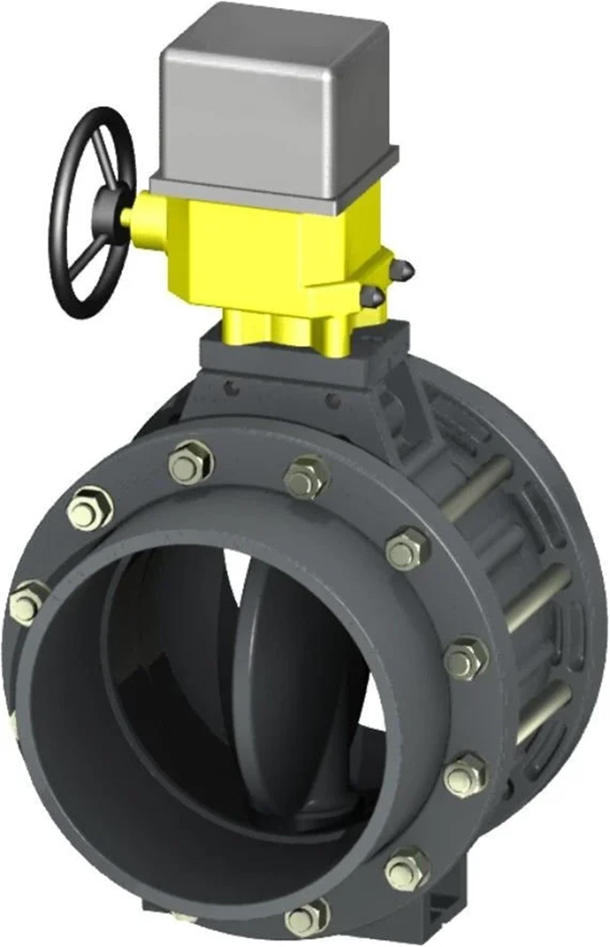 Nozbart U-PVC Otomatik Elektrik Motorlu Kelebek Vana Komple