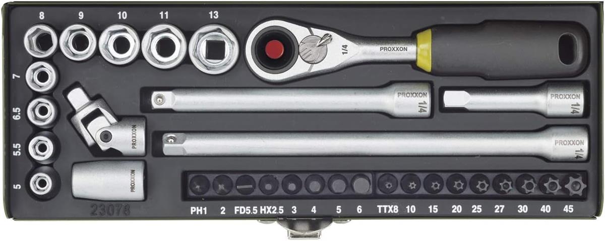 Proxxon 23078 1/4 32 Parçalı Lokma ve Bits Uç Takımı