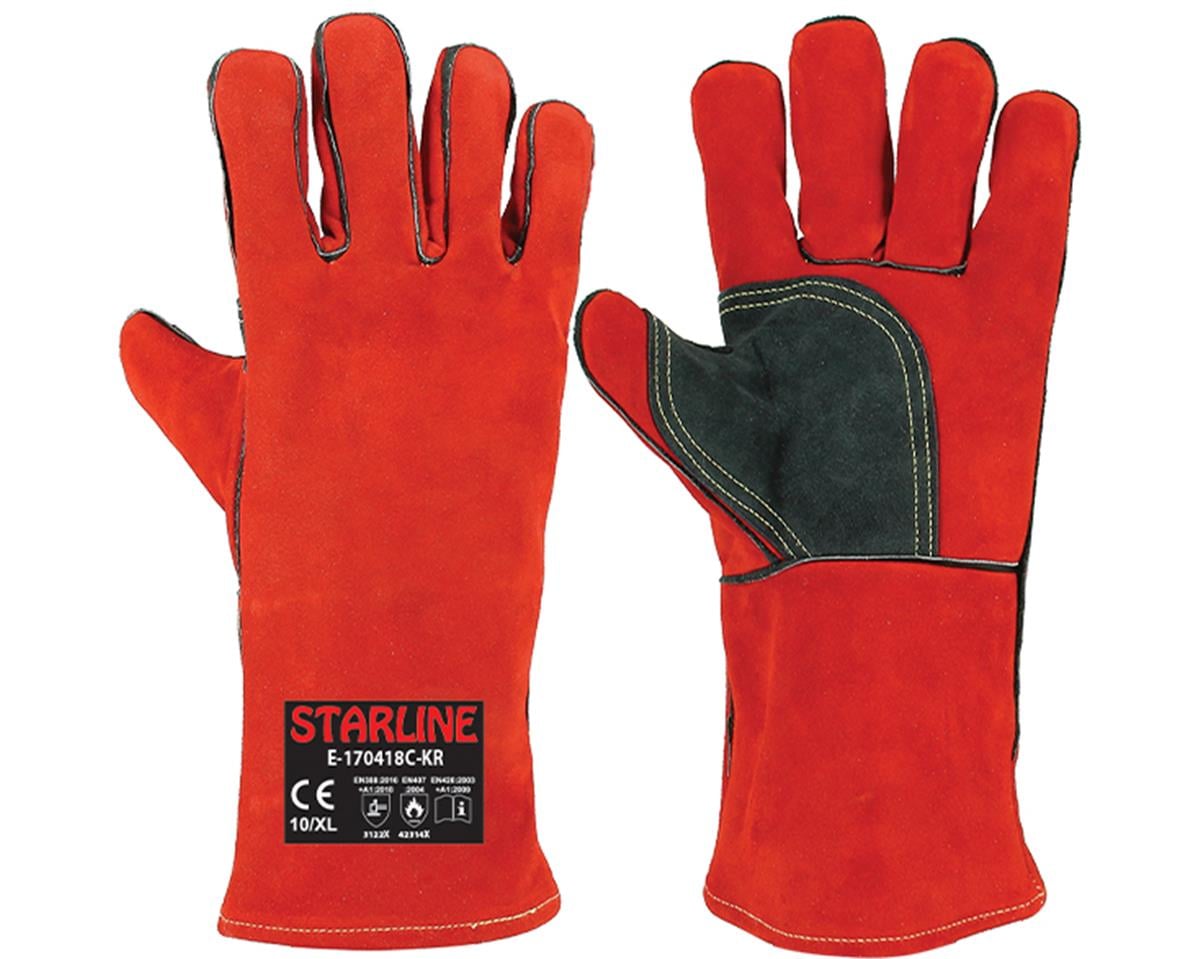Starline E-170418C-KR Kırmızı Kaynakçı Eldiveni  