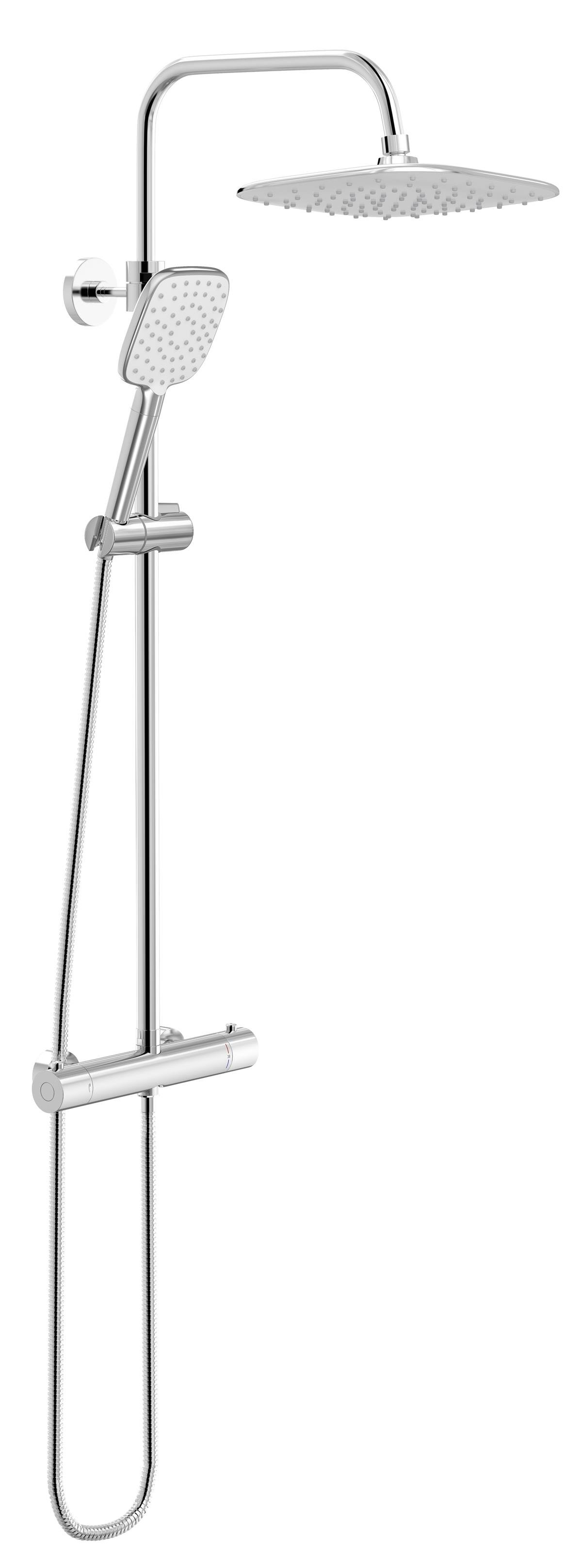 Valtemo Corte Chrome White Termostatik Rain Duş Seti