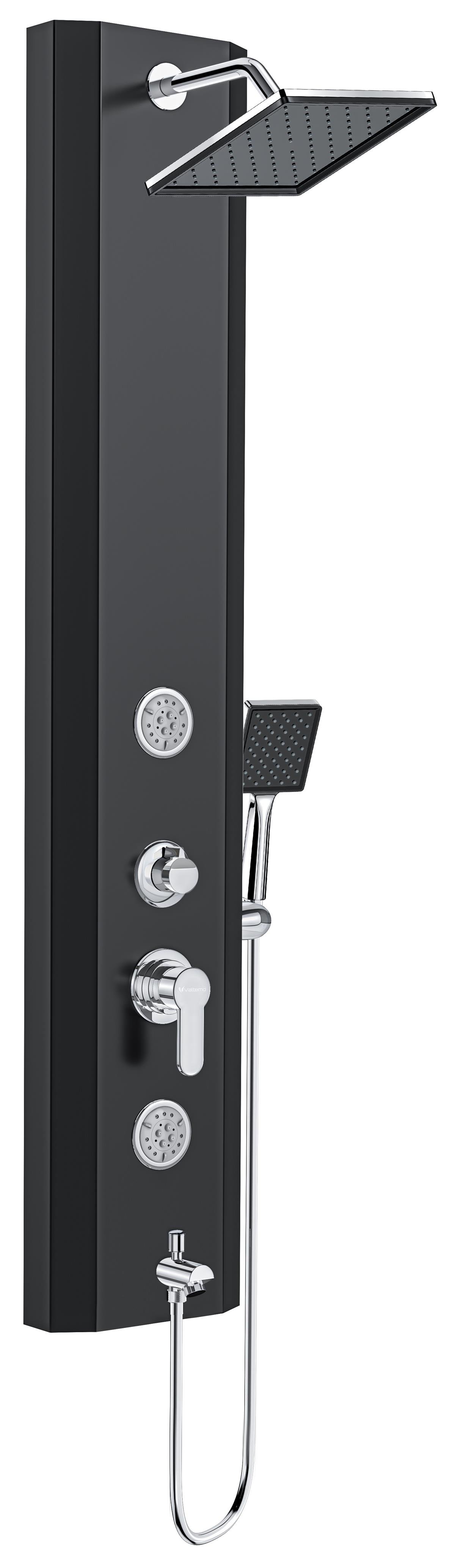 Valtemo Evora Black Square Panel Duş Seti