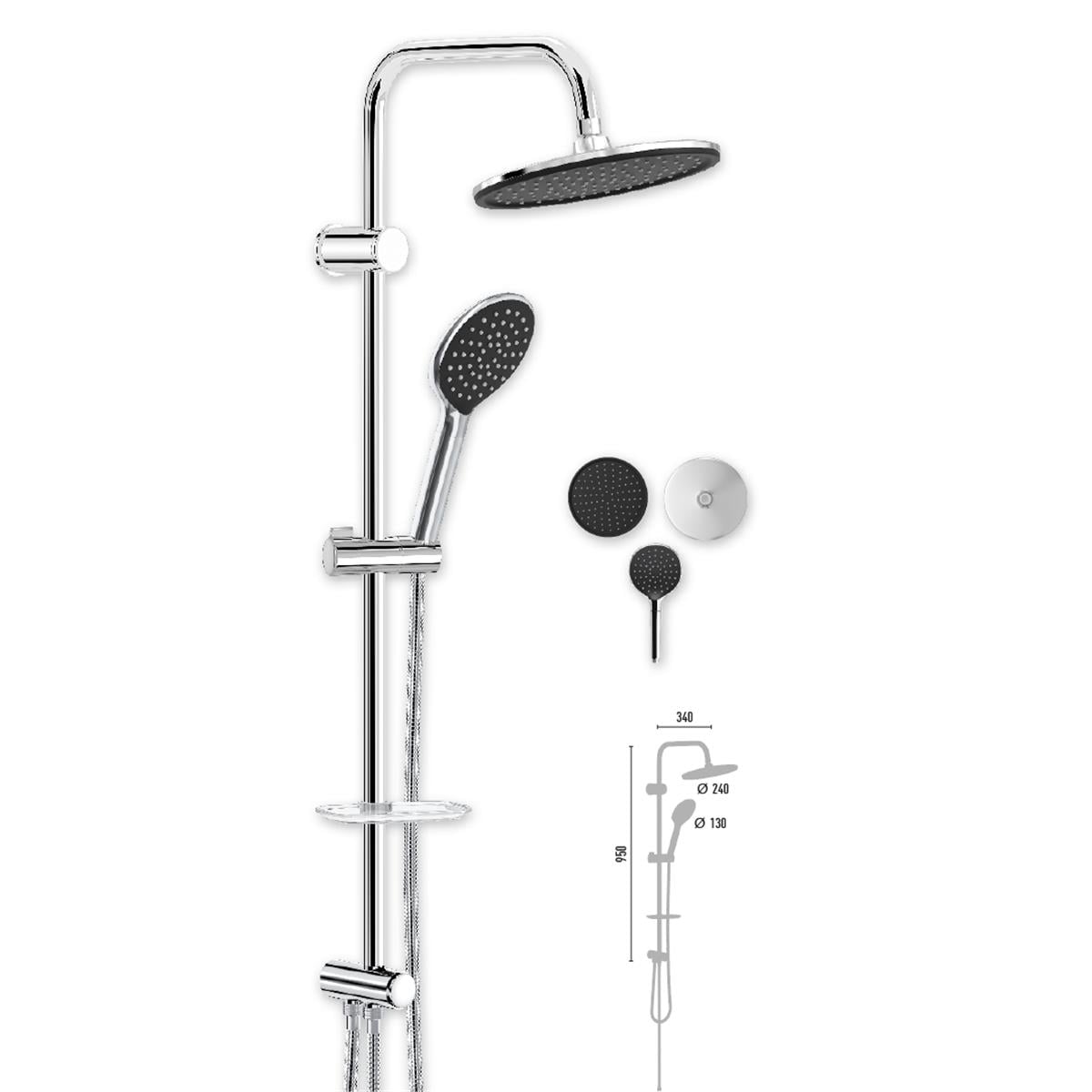 Valtemo VS-2539 Deluxe Chrome Space Rain Duş Seti (8)