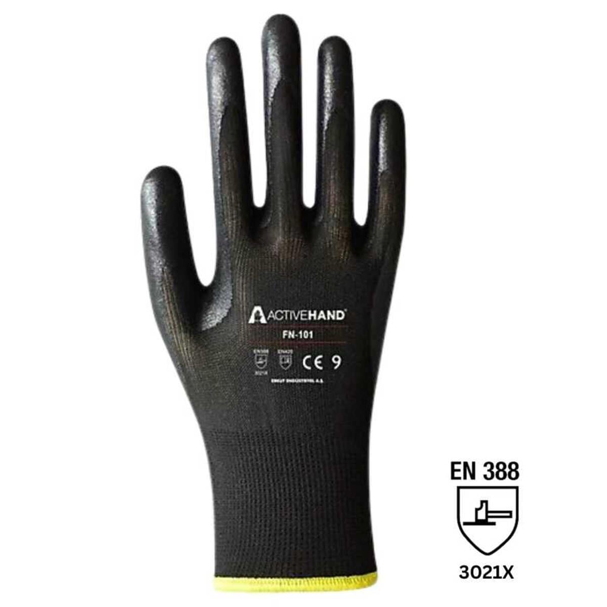 Activehand NT-101 Siyah Nitril Eldiven 7 