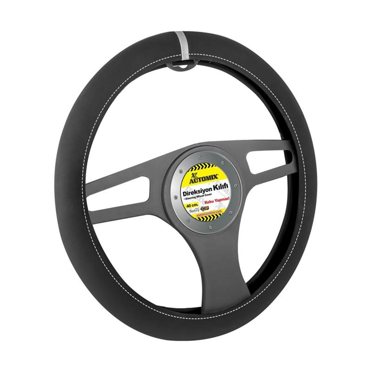 Automix Direksiyon Kılıfı Alcantara Tek Çizgi Gri