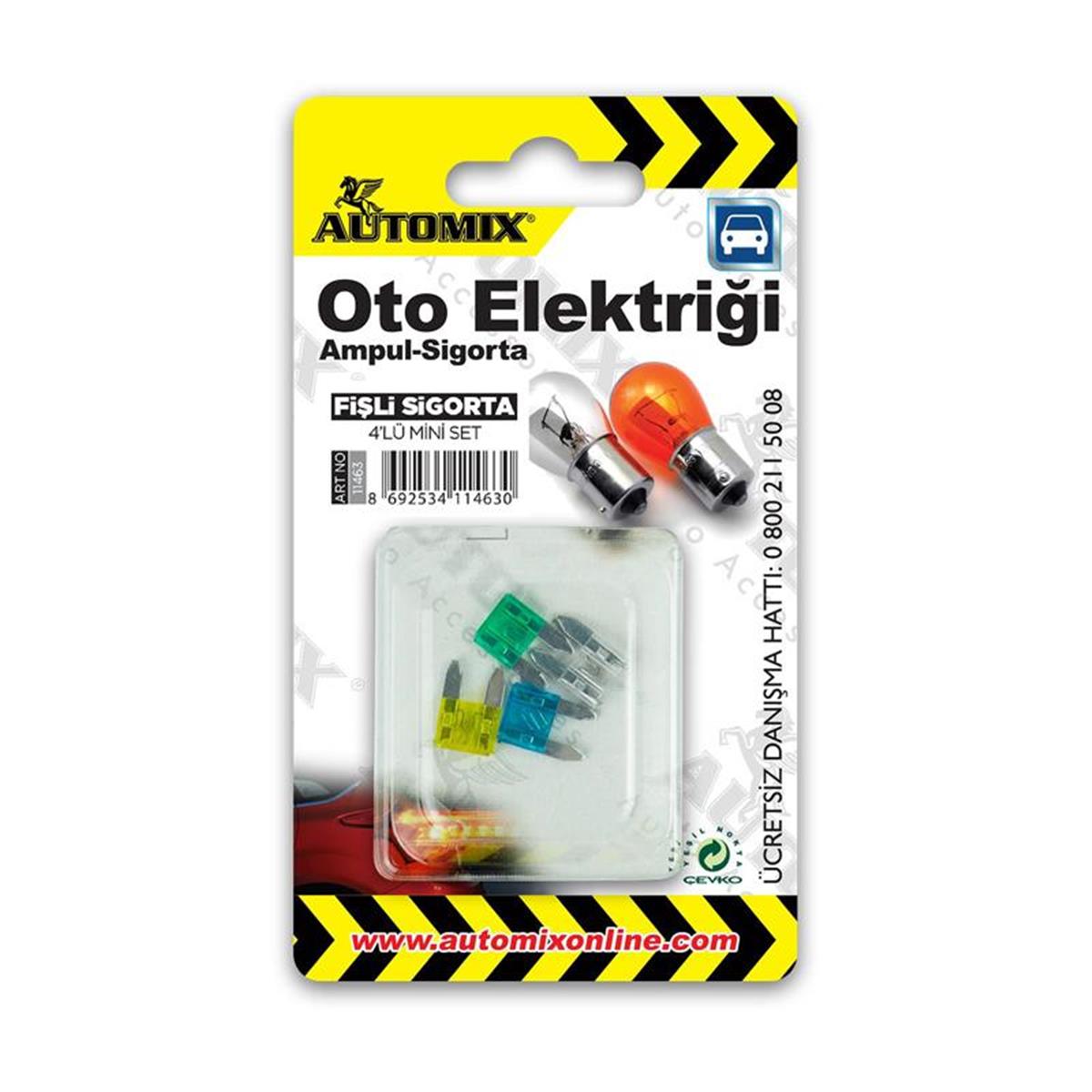 Automix Fişli Sigorta 4Lü Mini Set