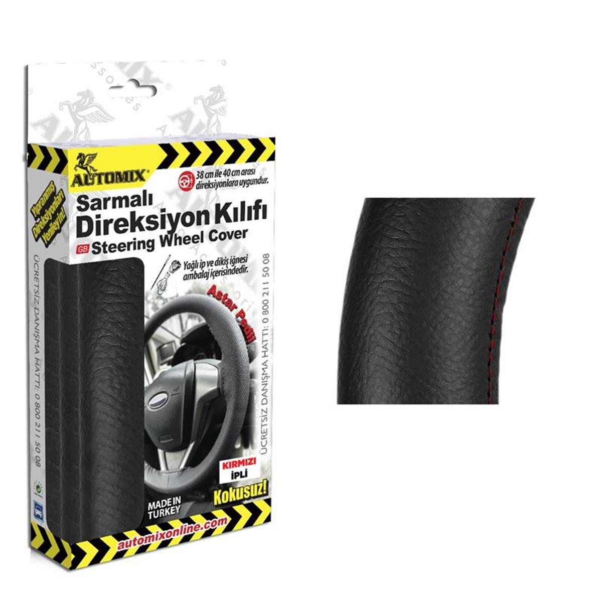 Automix Sarmalı Direksiyon Klf.Dz. Syh Krmz İpli