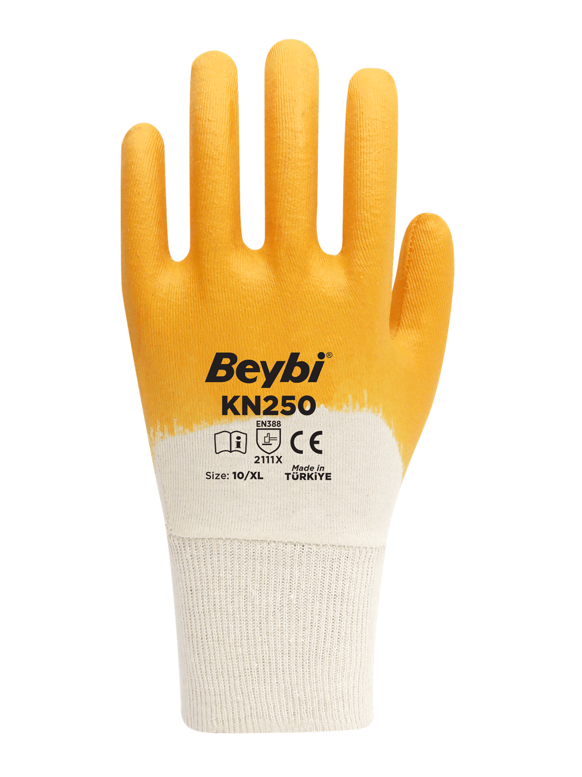 Beybi KN2+ Nitril Eldiven Sarı 10 