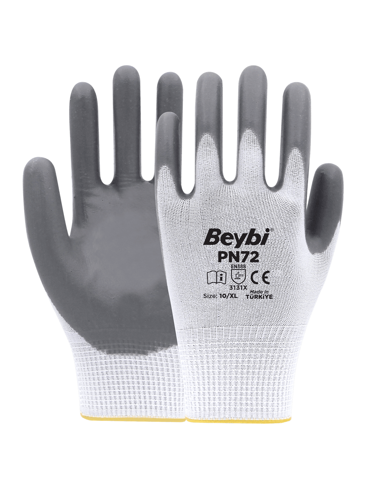 Beybi PN72 Nitril Eldiven Gri 10 