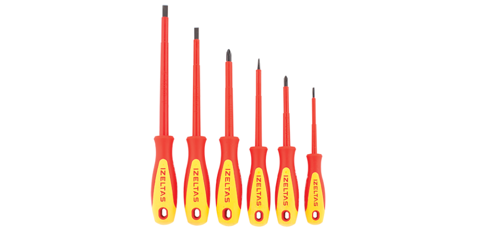 İzeltaş 1000V İzoleli Elektrikçi Tornavida Seti 6 Parça
