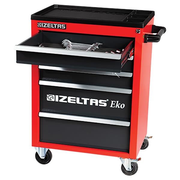 İzeltaş Eko Serisi Takım Dolabı 7 Çekmeceli Mavi Gövde - Gri Çekmece