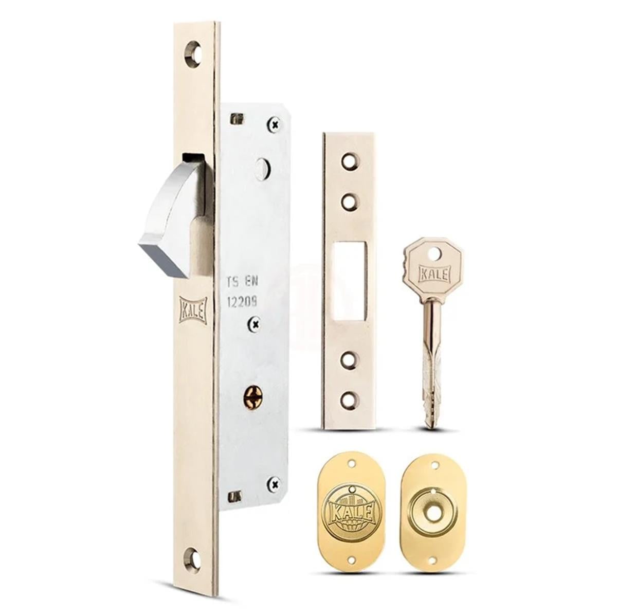 Kale Prazis Sürme Kapı Kilidi Dar Tip 20mm 3 Anahtarlı