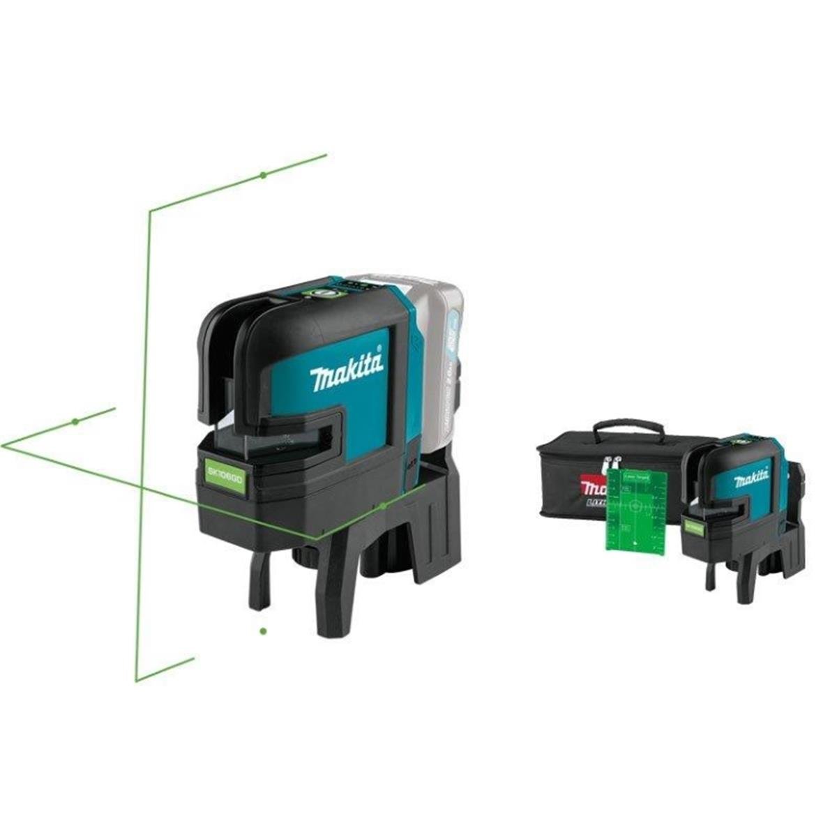Makita SK106GDZ Akülü 4 Nokta Yeşil Çapraz Çizgi Lazeri