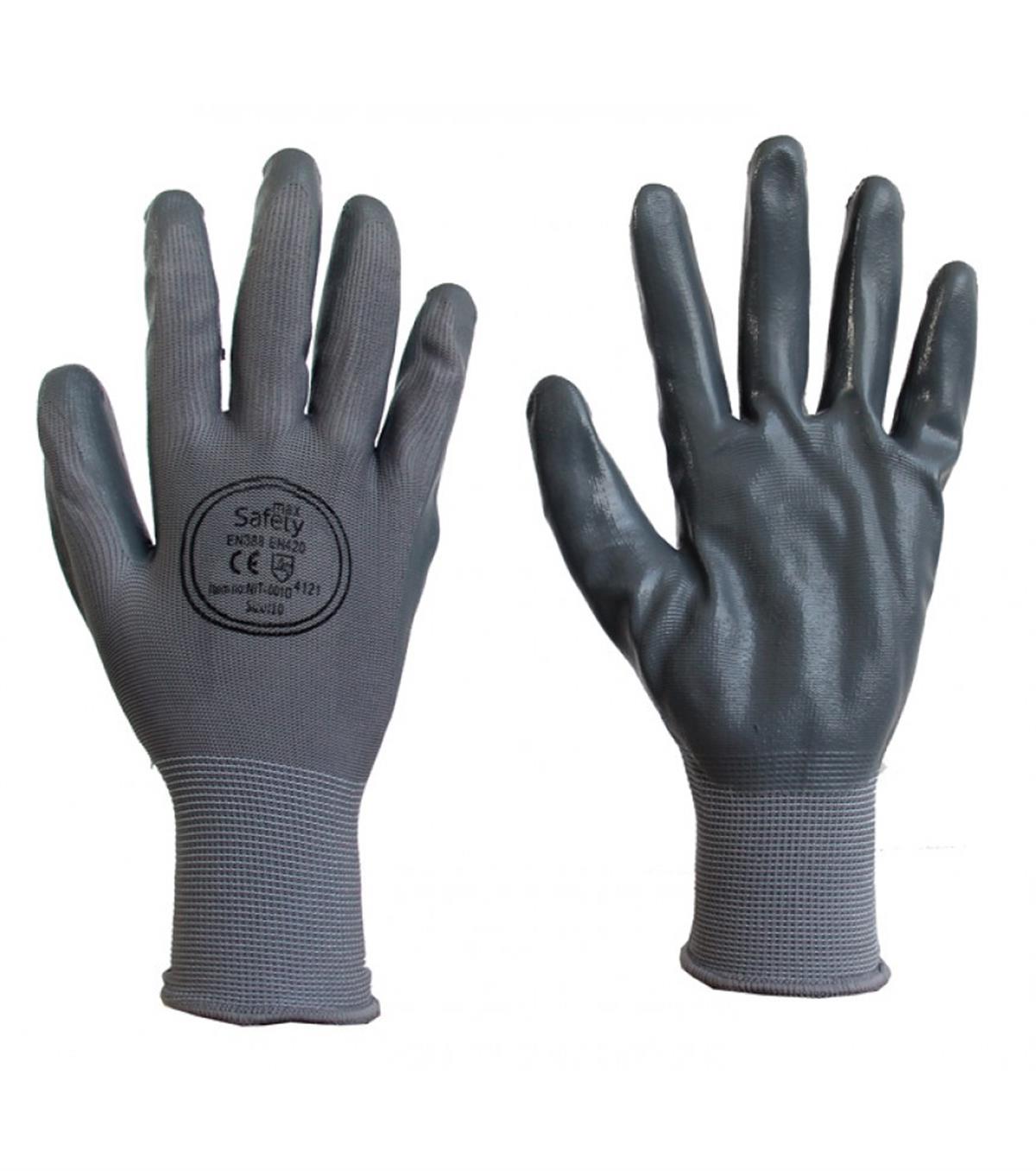 Max Safety NIT-001 Nitril Gri Montaj Eldiveni  