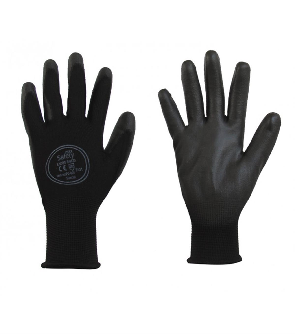 Max Safety PU-020 Siyah Montaj Eldiveni 8 