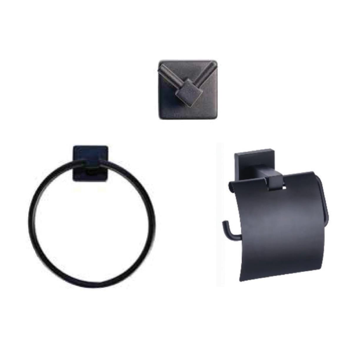 Maxiflow Kare Serisi 3'lü Set Siyah