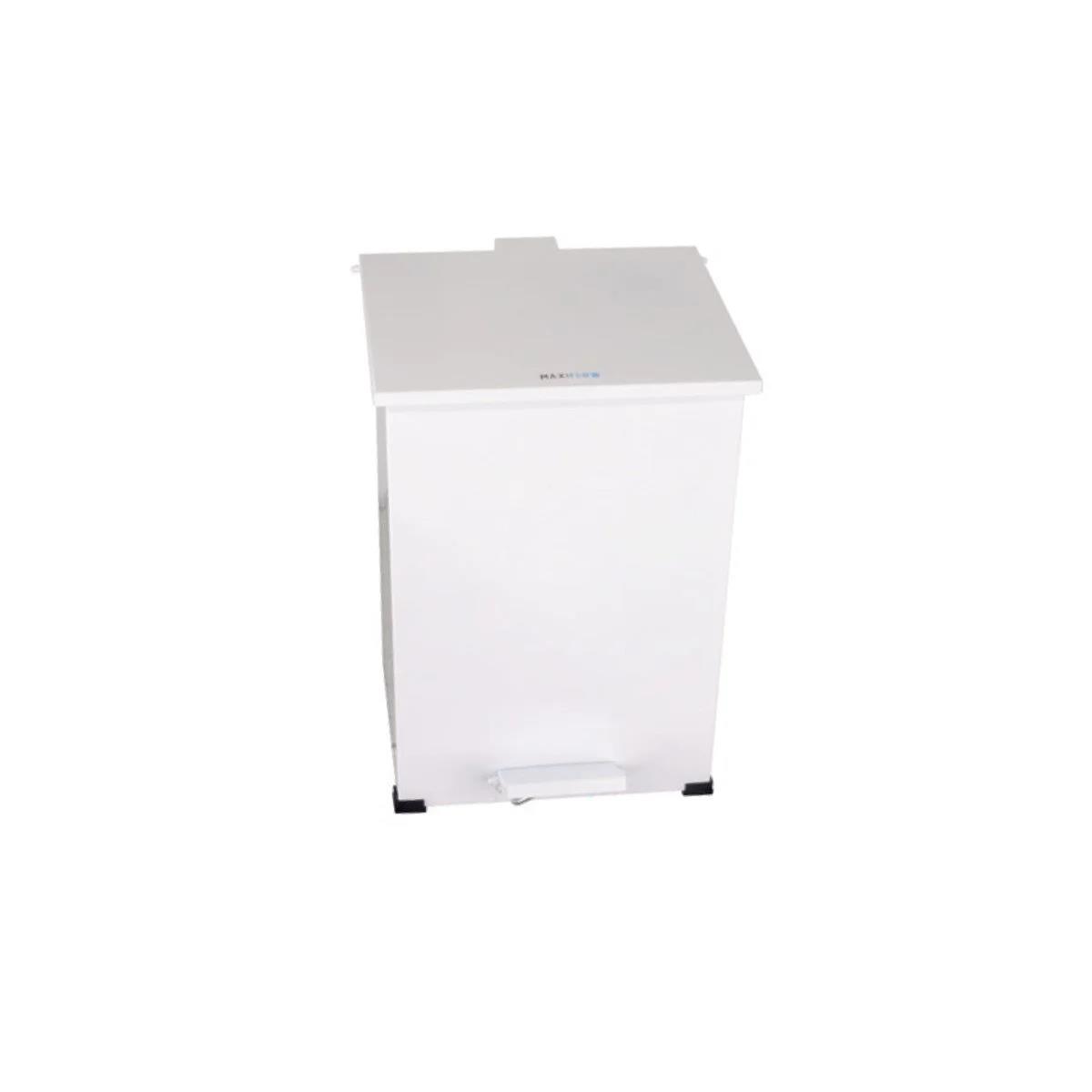 Maxiflow Pedallı Kare Çöp Kovası Beyaz