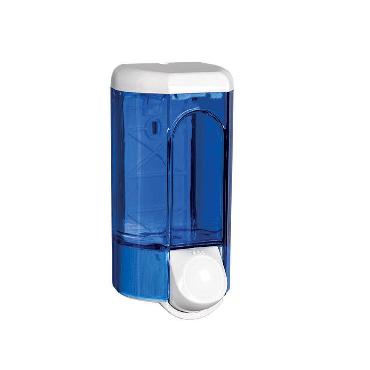 Maxiflow Plastik Sıvı Sabun ve Şampuan Verici (Beyaz-Şeffaf Mavi) 600 ML