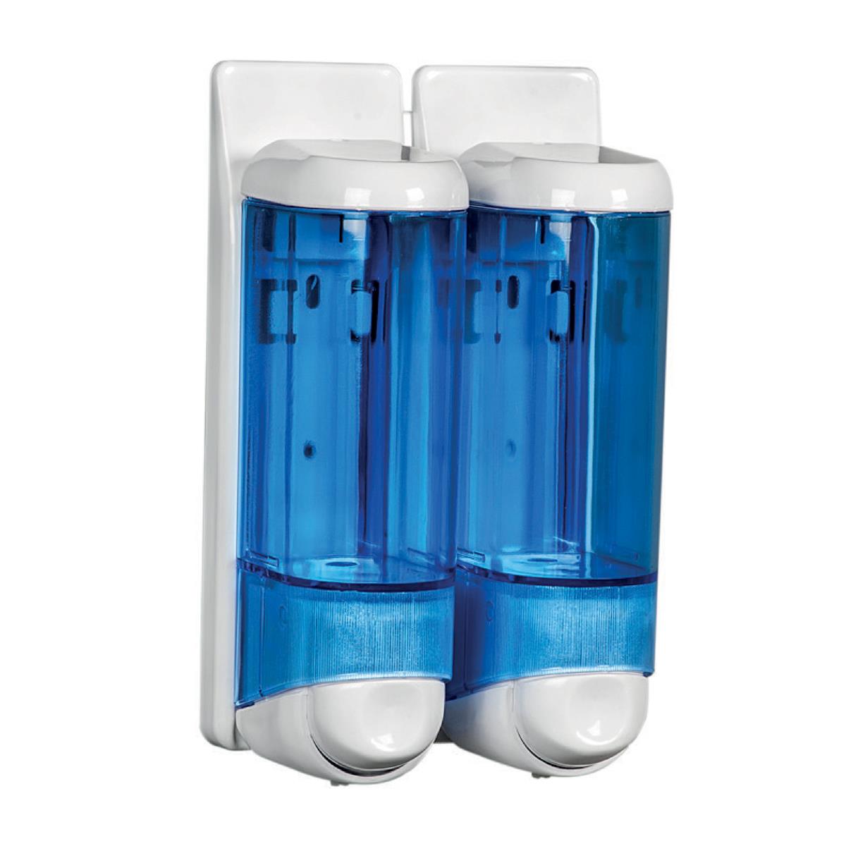 Maxiflow Sıvı Sabun ve Şampuan Verici 2'li 250 ML Beyaz/Şeffaf Mavi