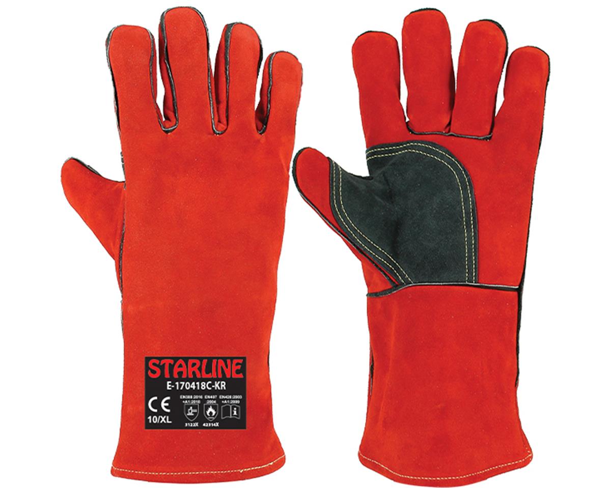 Starline E-170418C-KR Kırmızı Kaynakçı Eldiveni  