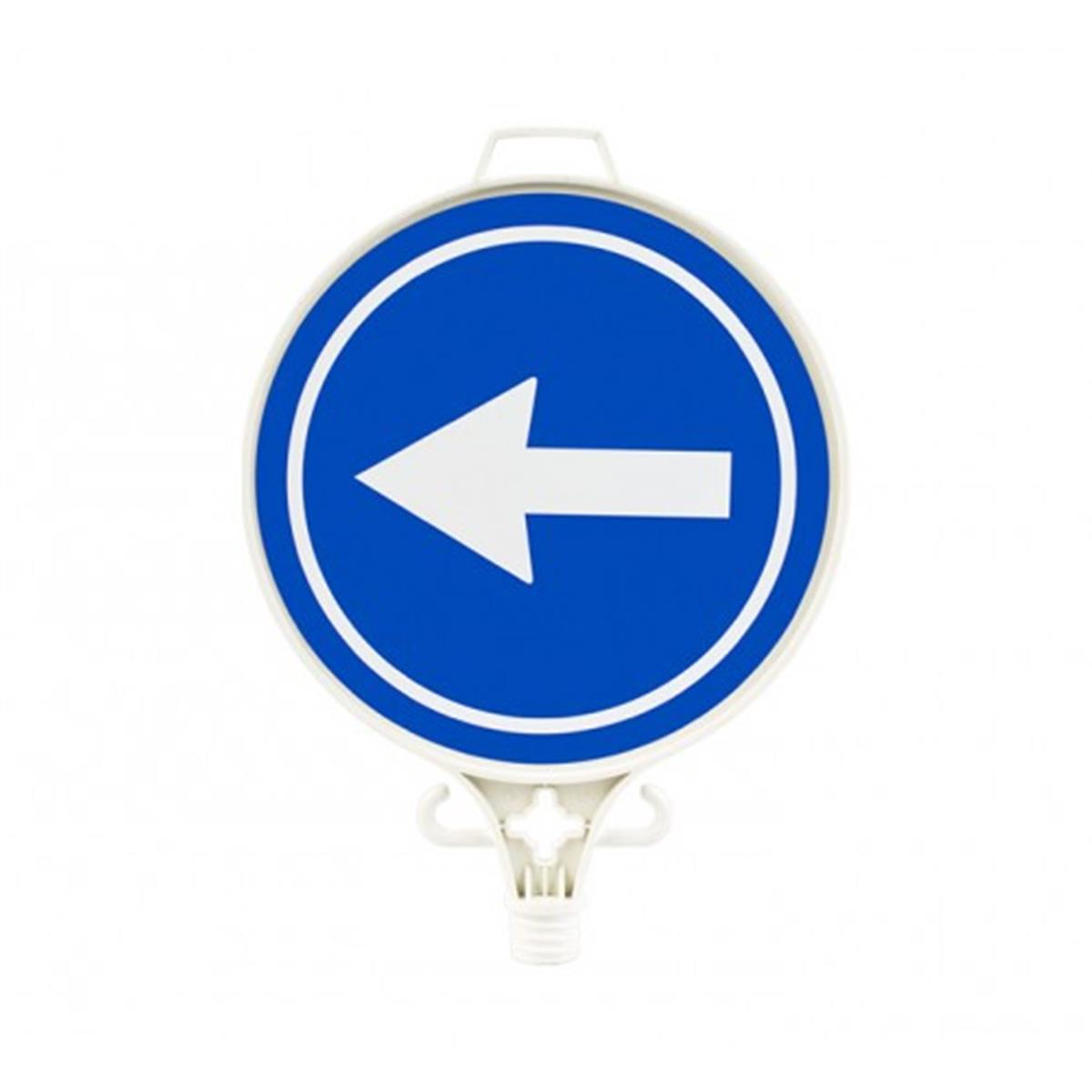 UT 2902 Sola Mecburi Yön Uyarı Levhası - Çift Yön  