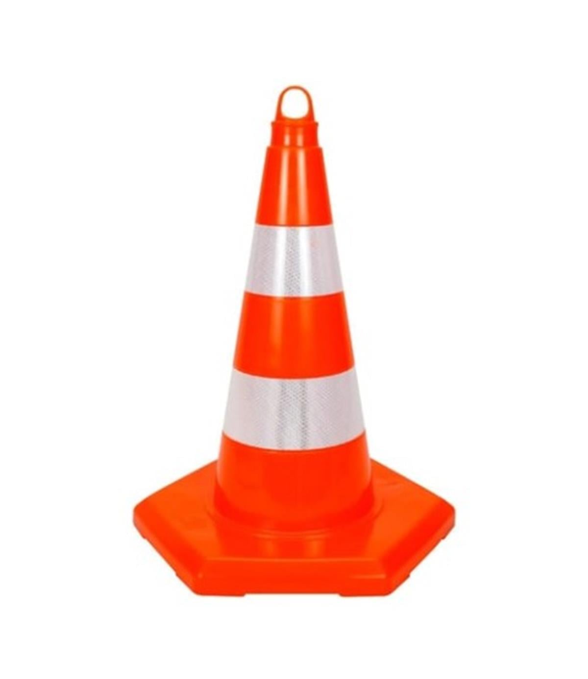 UT 5041 52 cm Altıgen Kırılmaz Trafik Konisi (Çift Reflektifli)  