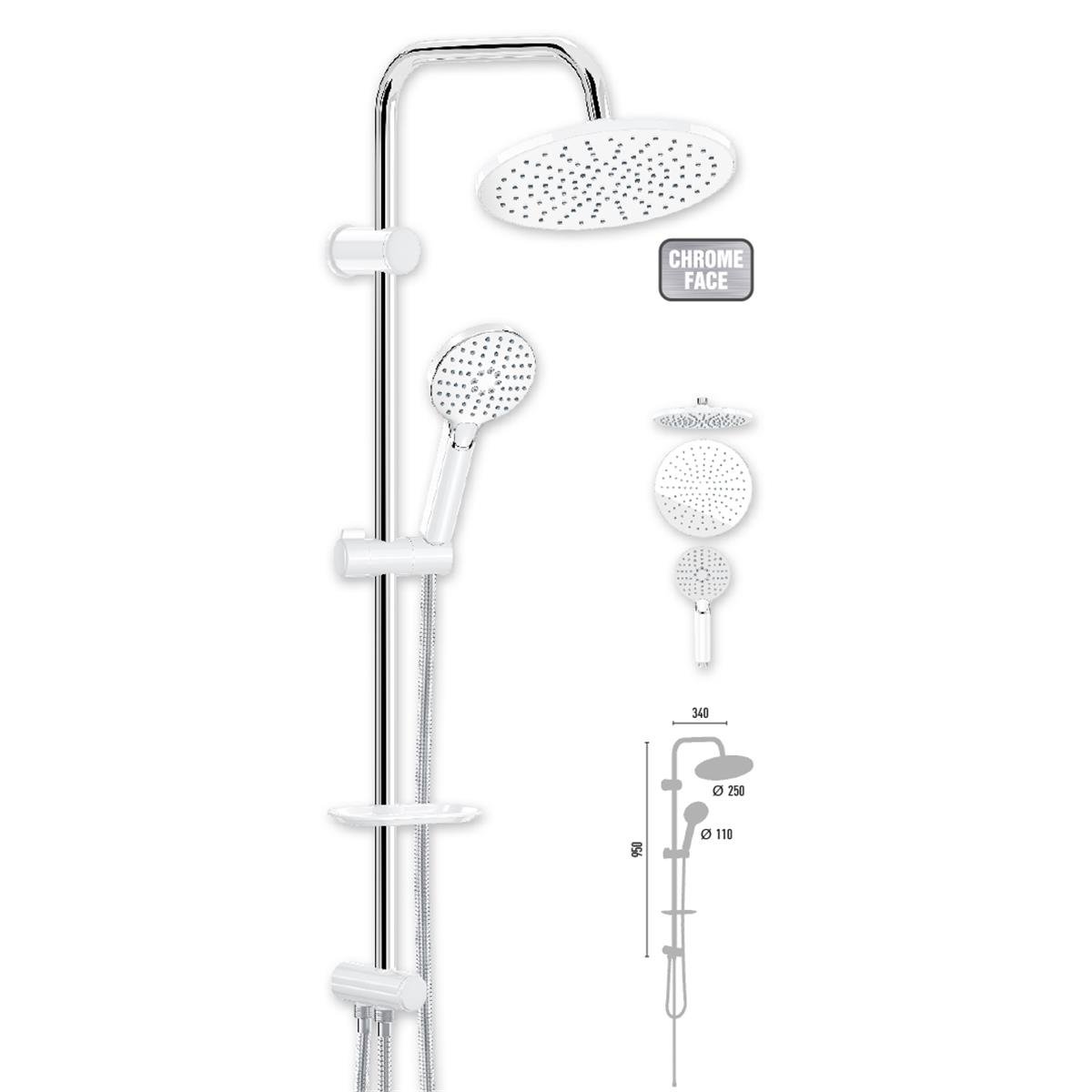 Valtemo Art Chrome Rain Duş Seti