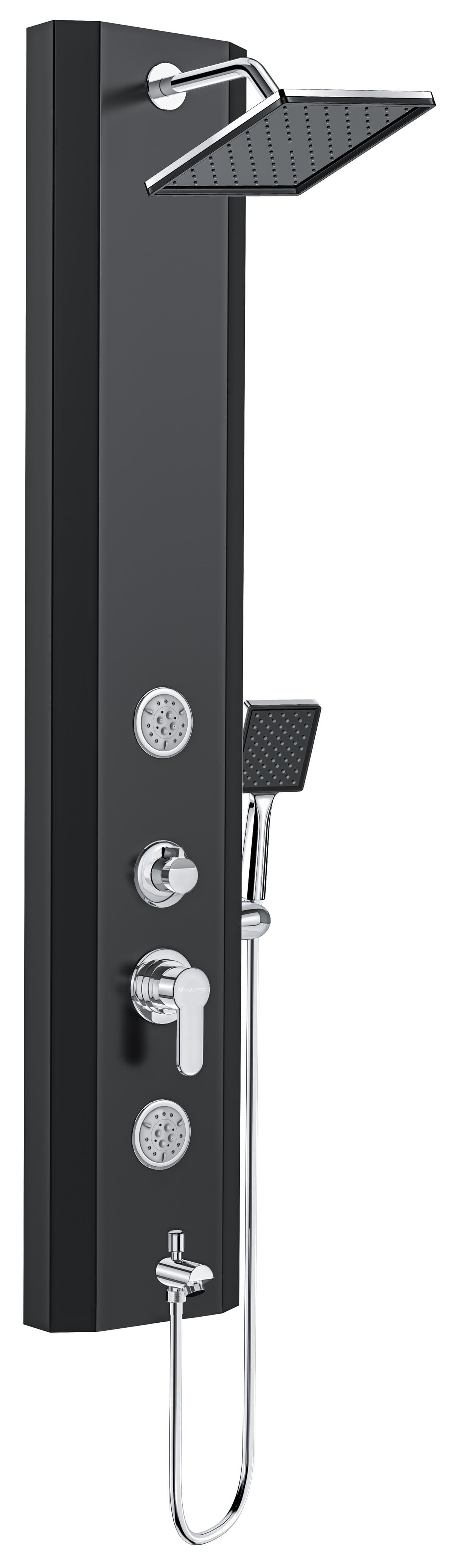 Valtemo Evora Black Square Panel Duş Seti