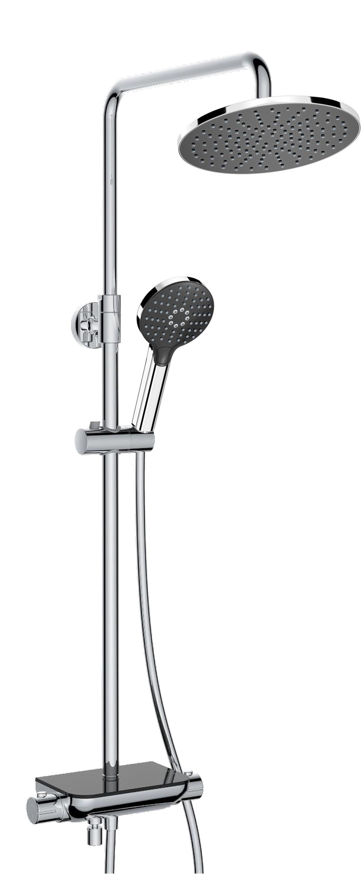 Valtemo VS-1335 Vega Chrome Black Rain Duş Seti (22)