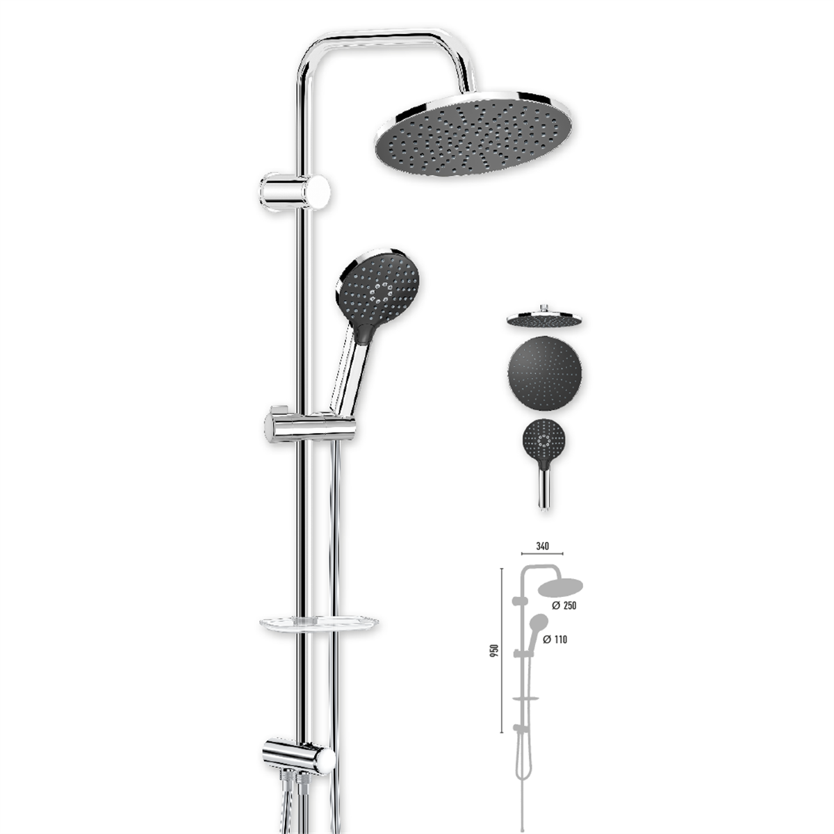 Valtemo VS-2633 Rainmax Chrome Space Rain Duş Seti (10)