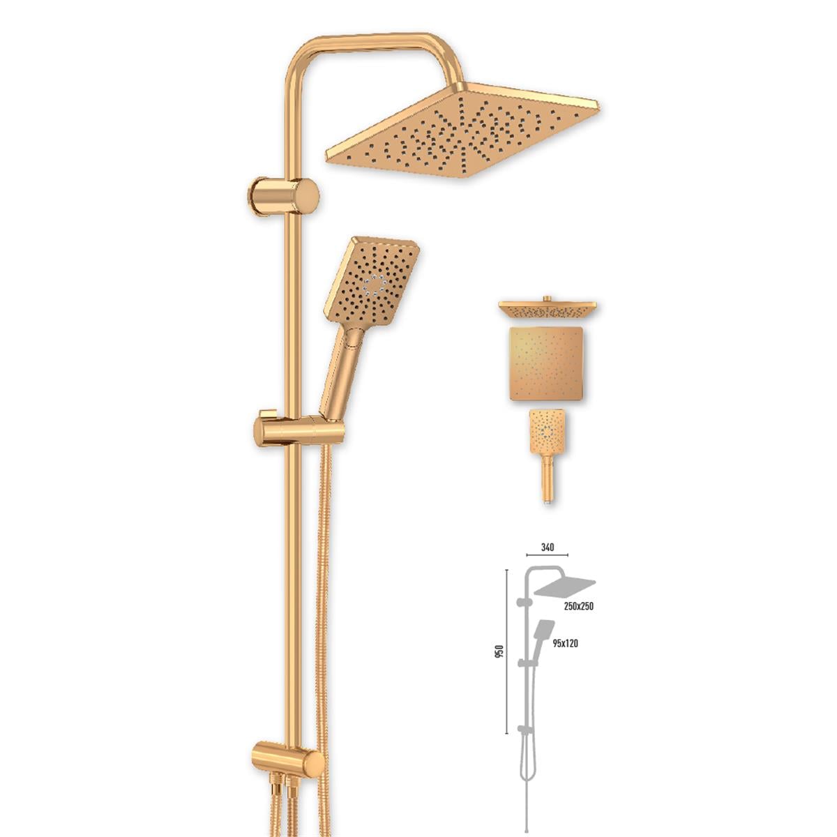 Valtemo VS-2688 Maxima Gold White Rain Duş Seti (5)