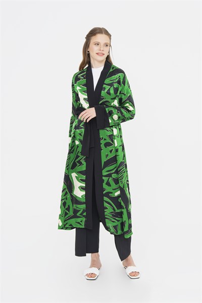 Yeşil Kısa Kimono