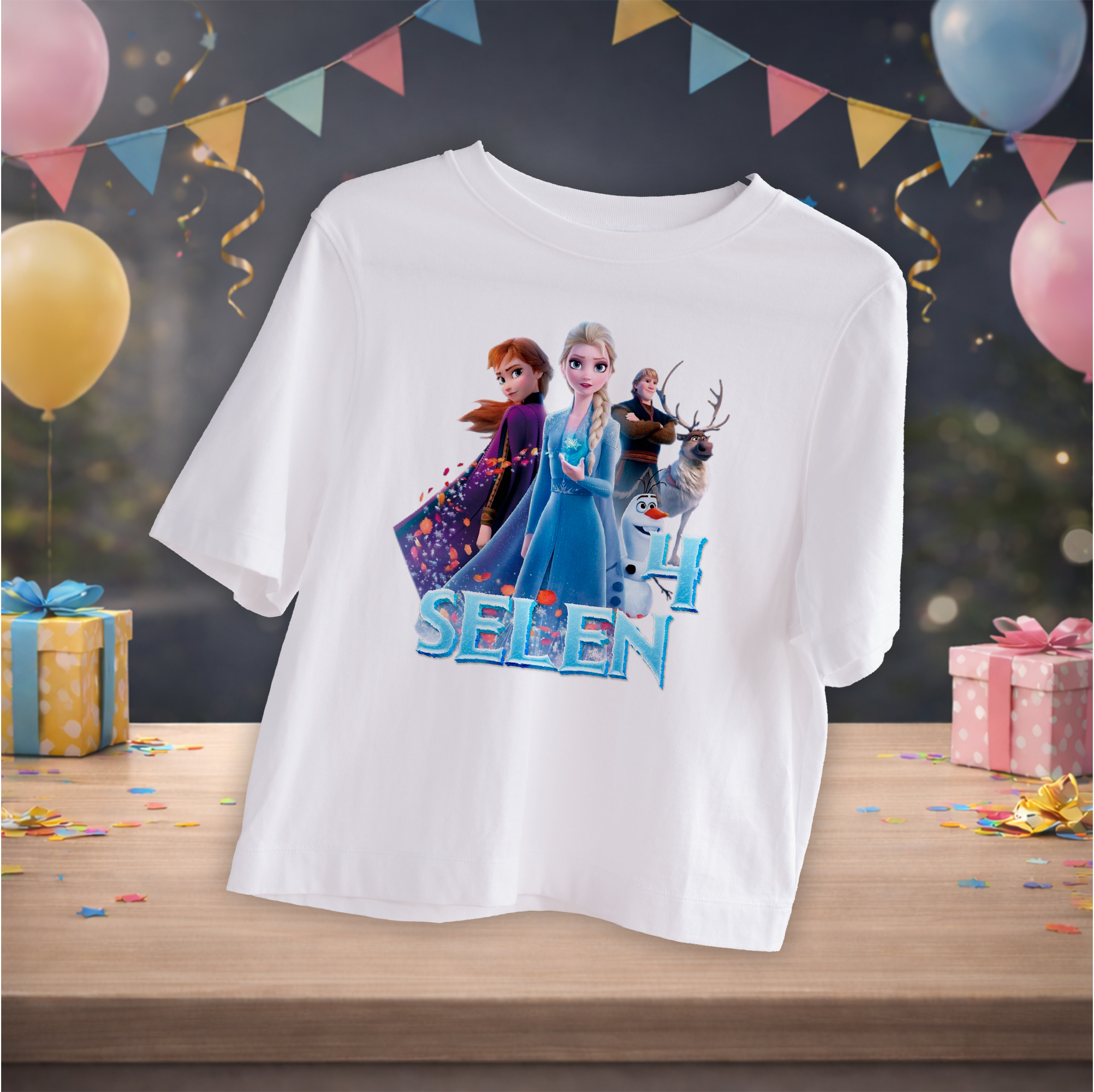 Frozen Temalı Kişiye Özel T-Shirt