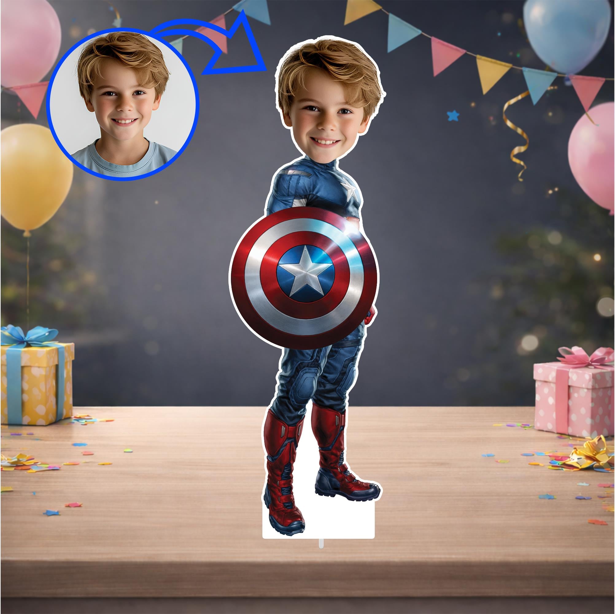 Kişiye Özel  Kaptan Amerika Temalı Masa Panosu